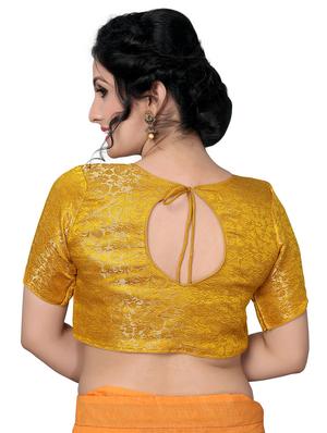 yellow silk brocade blouse - 16157607 - Standard Image - 2