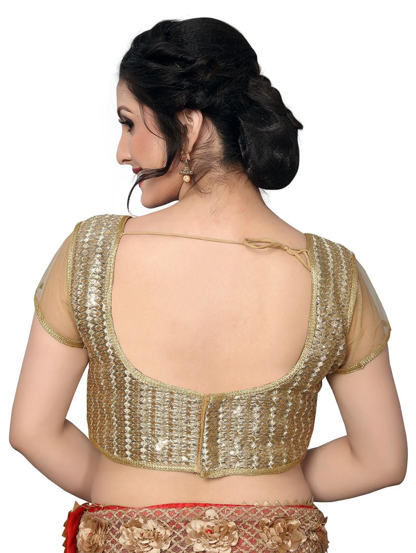 beige silk embroidered blouse - 16157608 - Zoom Image - 2