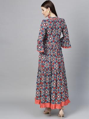 pleated ruffle flared kurta - 16157683 - Standard Image - 3