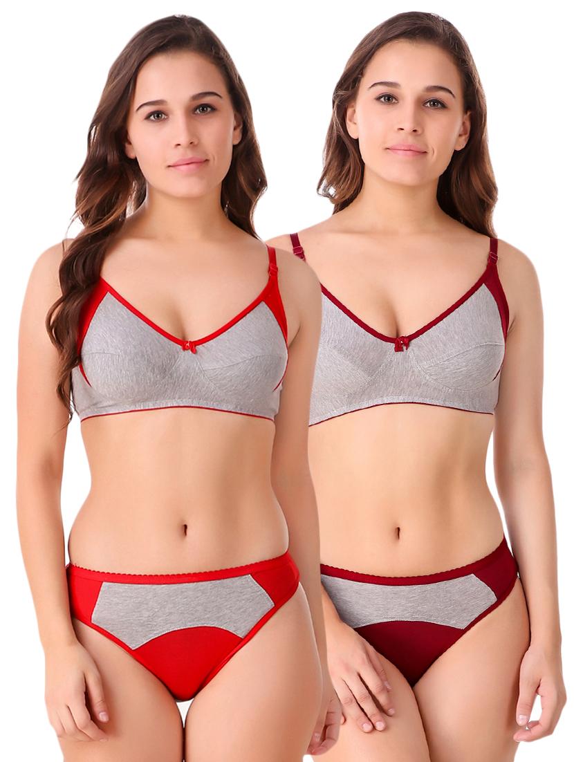 set of 2 color block bra and panty set - 16157997 - Zoom Image - 1
