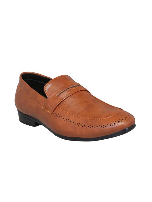brown leatherette slipons - 16158018 - Standard Image - 1