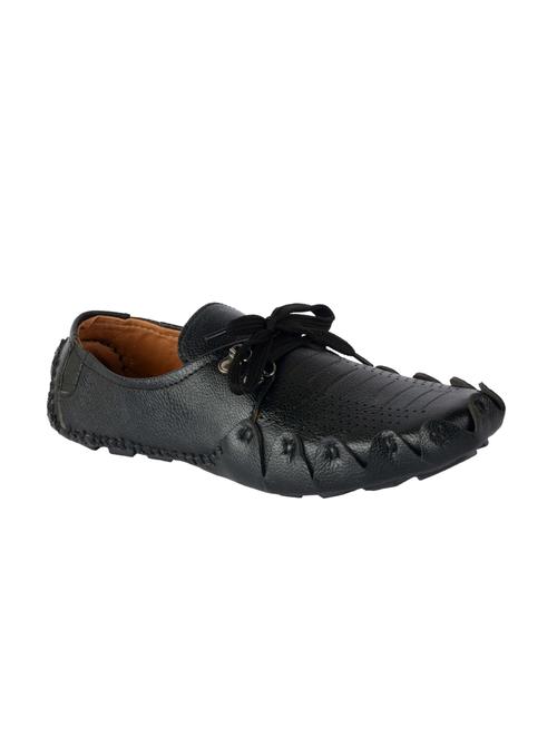 black leatherette lace up shoes - 16158026 - Standard Image - 1
