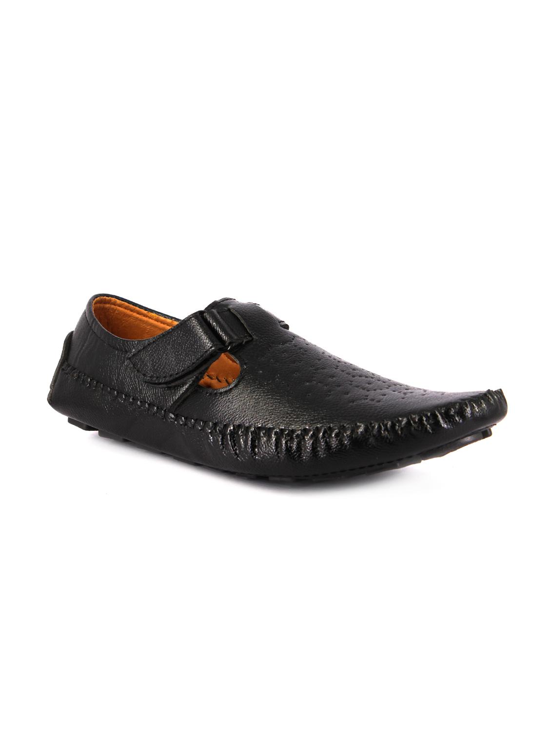 black leatherette slipon sandals - 16158031 - Zoom Image - 1