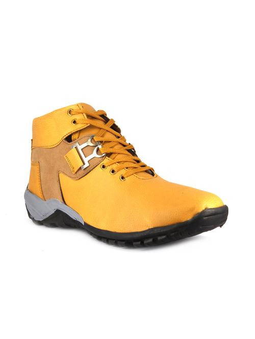 orange leatherette low ankle boots - 16158087 - Standard Image - 1