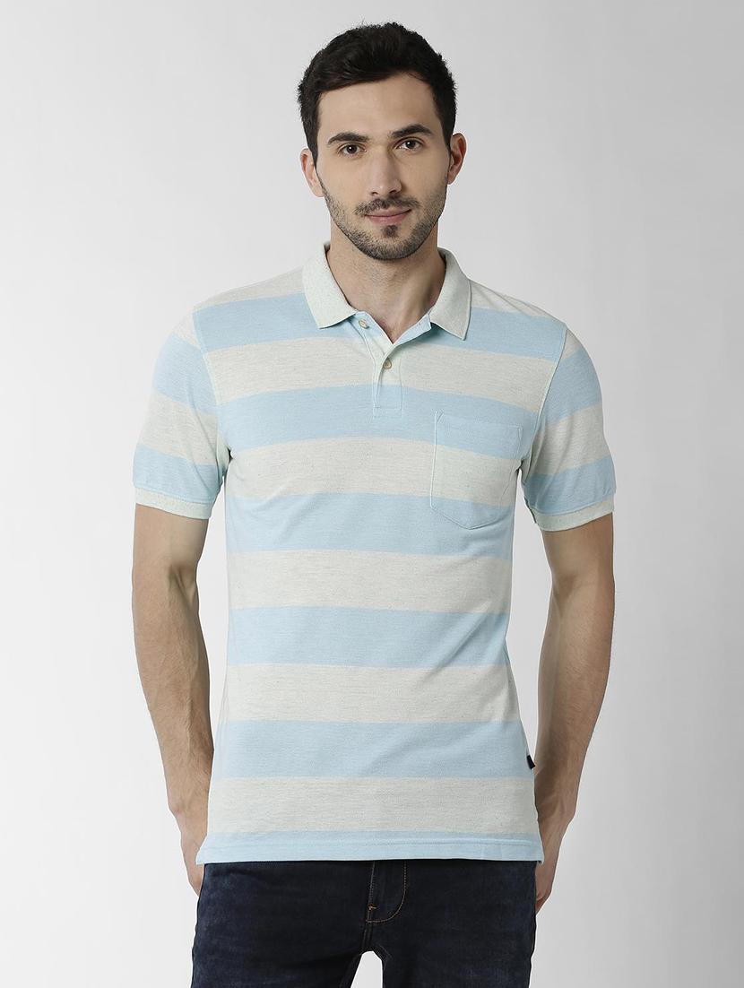 blue striped polo t-shirt - 16158144 - Zoom Image - 1
