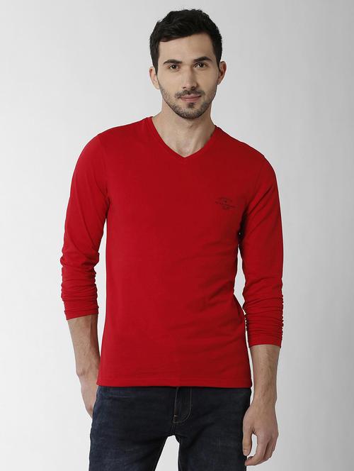 red solid t-shirt - 16158154 - Very Small Image - 1