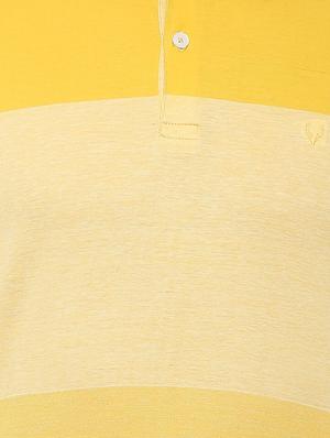 yellow color block polo t-shirt - 16158161 - Standard Image - 4