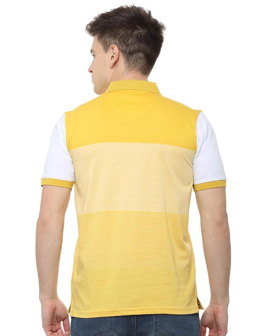 yellow color block polo t-shirt - 16158161 - Zoom Image - 2