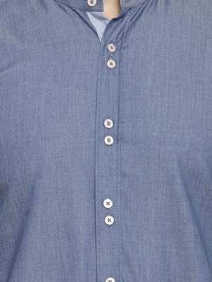 blue solid casual shirt - 16159076 - Standard Image - 5