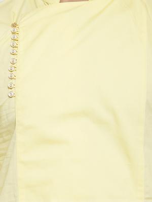 yellow solid long kurta - 16159088 - Standard Image - 4