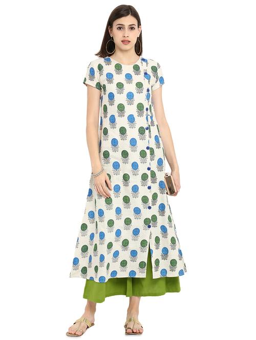 Floral printed kurta palazzo set - 16159116 - Standard Image - 1