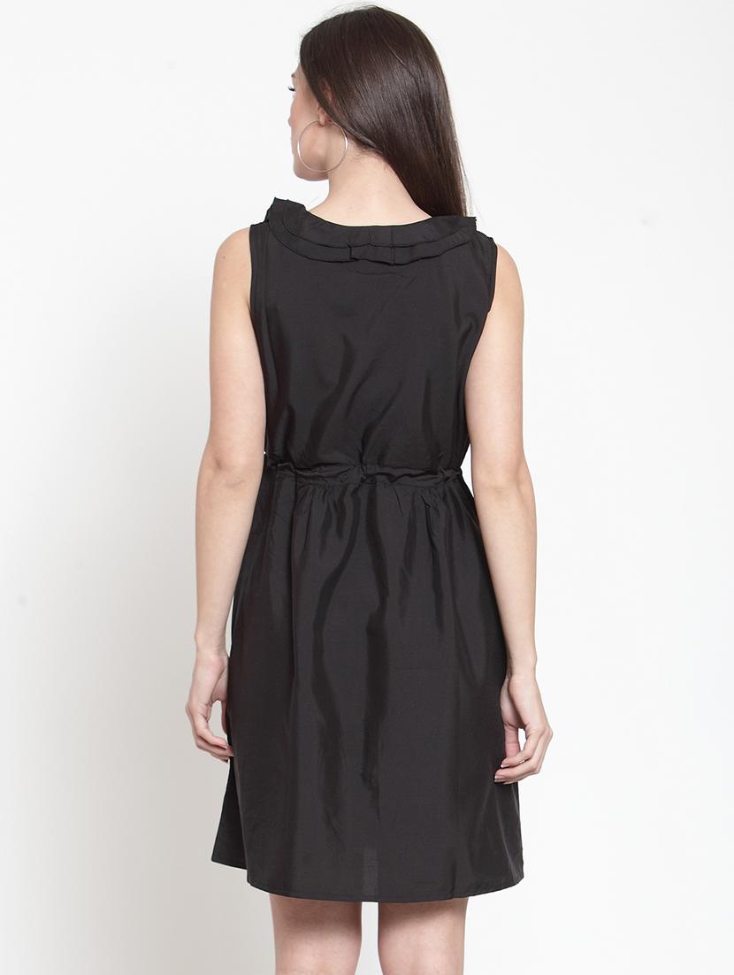 ruffle trim drawstring a-line dress - 16159280 - Zoom Image - 3