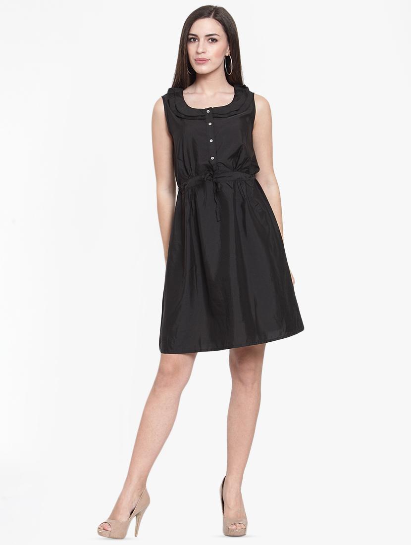 ruffle trim drawstring a-line dress - 16159280 - Zoom Image - 4