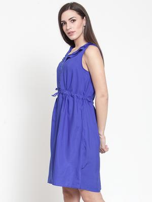 ruffle trim drawstring a-line dress - 16159281 - Standard Image - 2