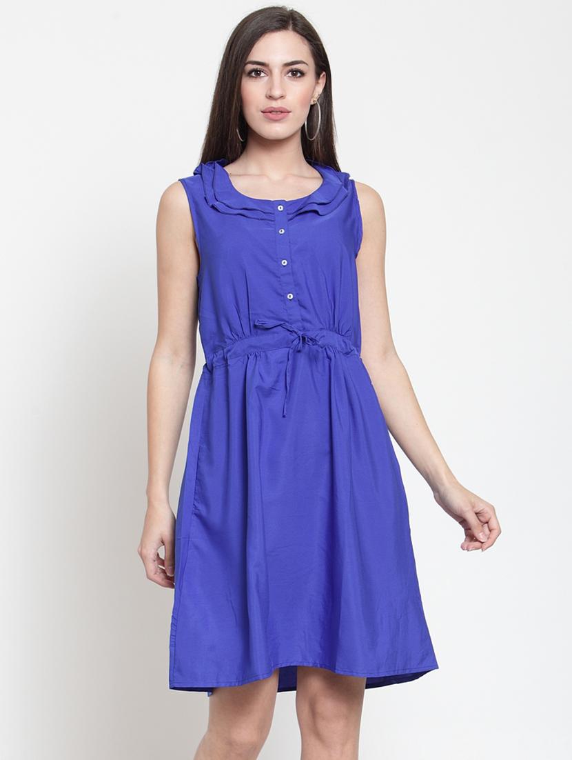 ruffle trim drawstring a-line dress - 16159281 - Zoom Image - 1