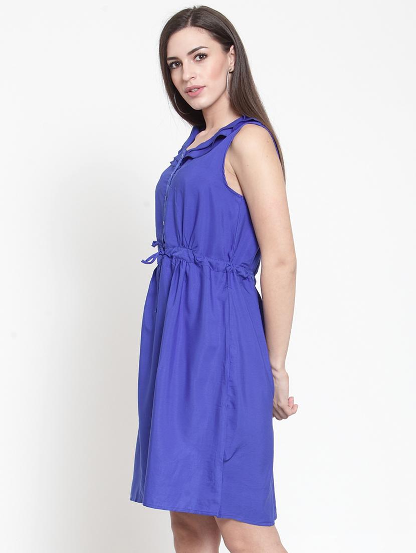 ruffle trim drawstring a-line dress - 16159281 - Zoom Image - 2