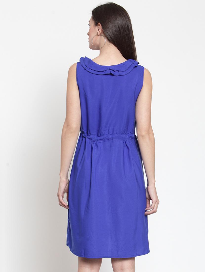 ruffle trim drawstring a-line dress - 16159281 - Zoom Image - 3