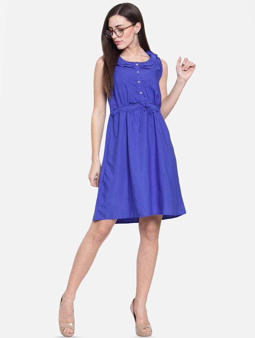 ruffle trim drawstring a-line dress - 16159281 - Zoom Image - 4