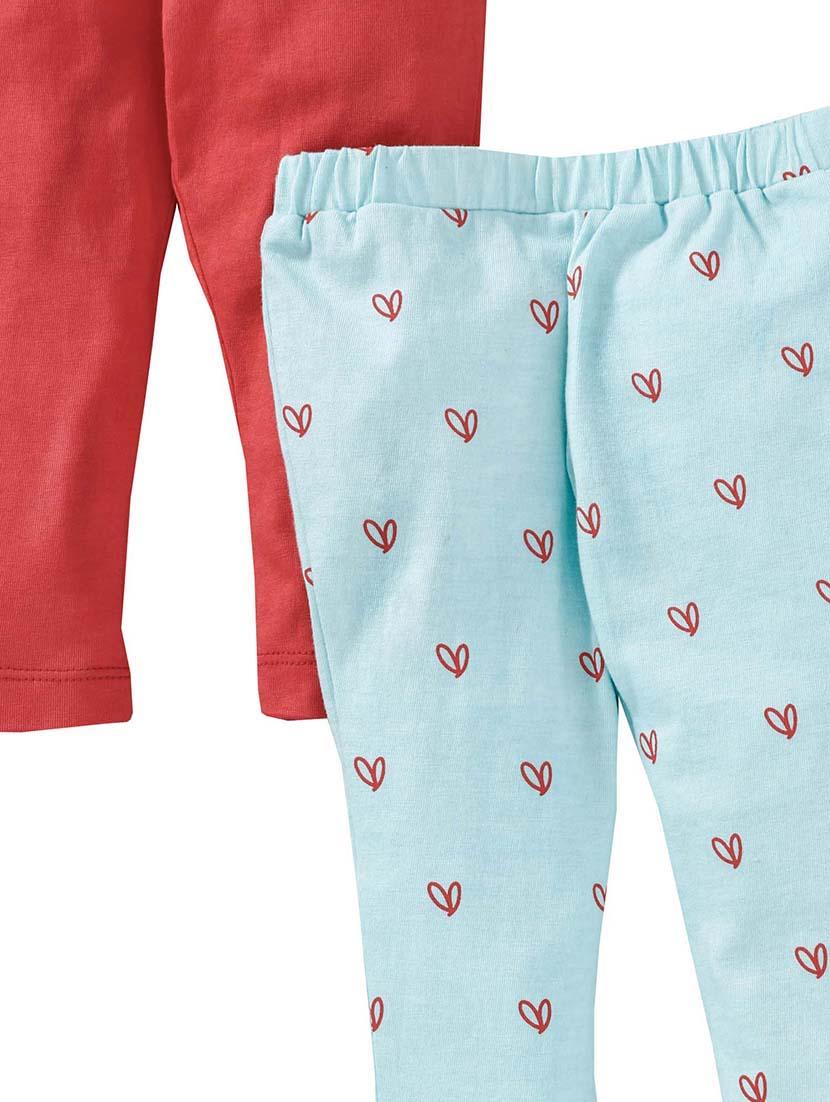 set of 2 multi colored cotton leggings - 16159317 - Zoom Image - 5