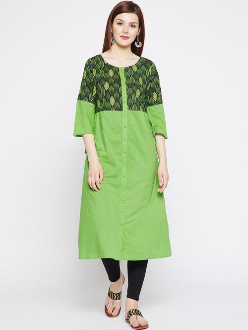 Printed a-line kurta - 16159372 - Standard Image - 1