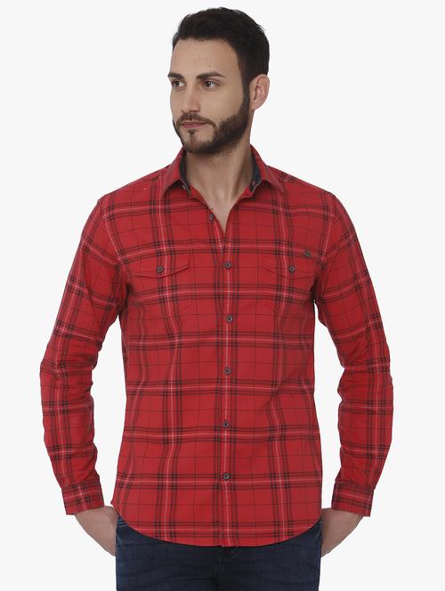 red checkered casual shirt - 16165093 - Standard Image - 1