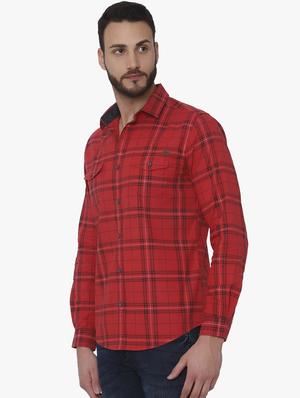 red checkered casual shirt - 16165093 - Standard Image - 2