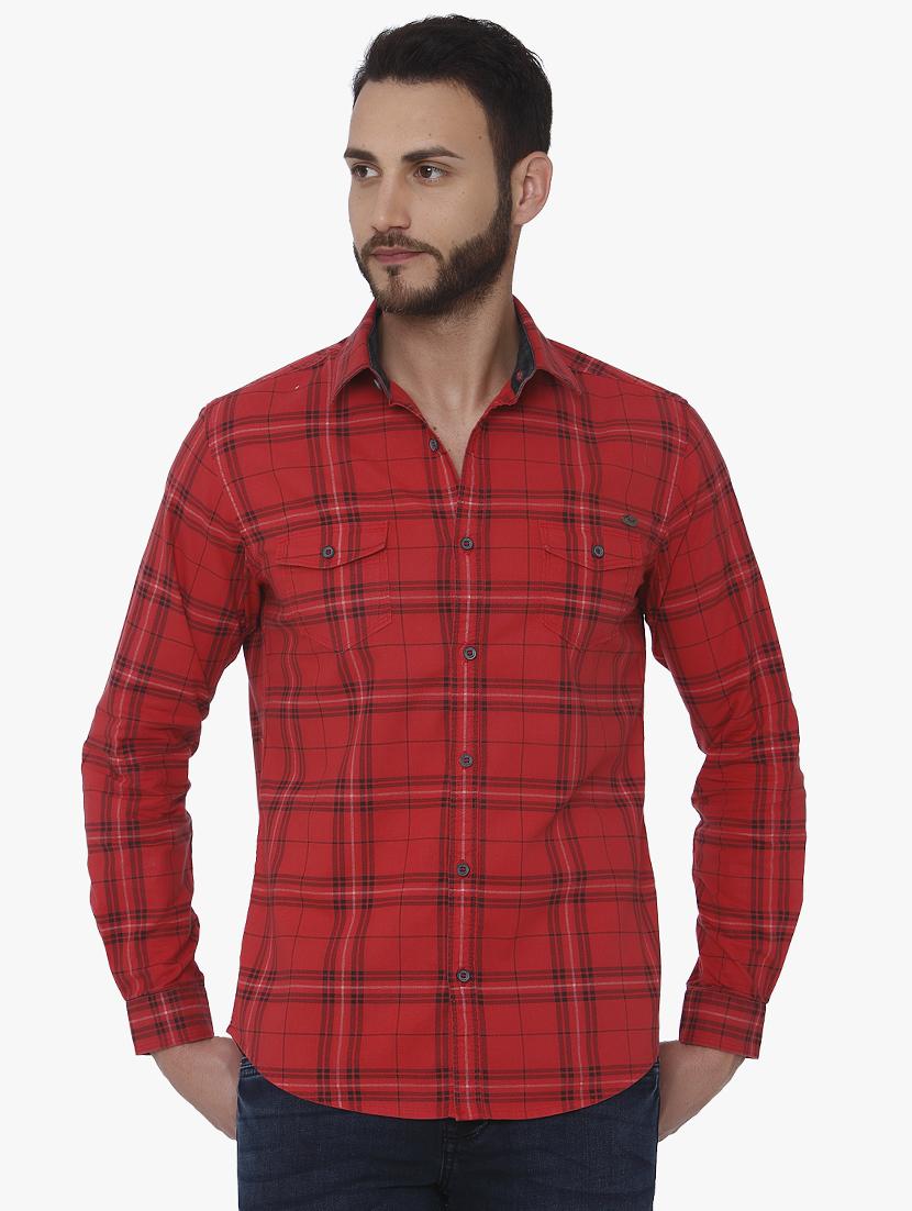 red checkered casual shirt - 16165093 - Zoom Image - 1