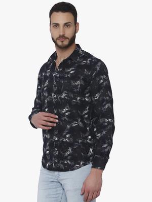 grey printed casual shirt - 16165145 - Standard Image - 2