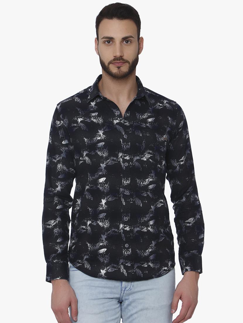 grey printed casual shirt - 16165145 - Zoom Image - 1