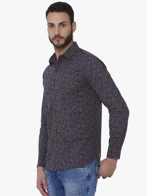 grey floral printed casual shirt - 16165148 - Standard Image - 2