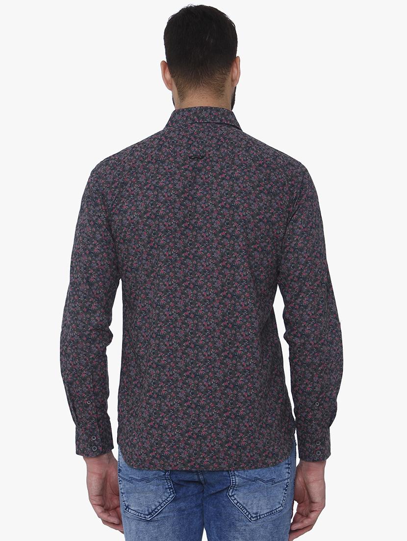 grey floral printed casual shirt - 16165148 - Zoom Image - 3