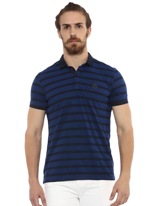 blue striped polo t-shirt - 16165182 - Standard Image - 1