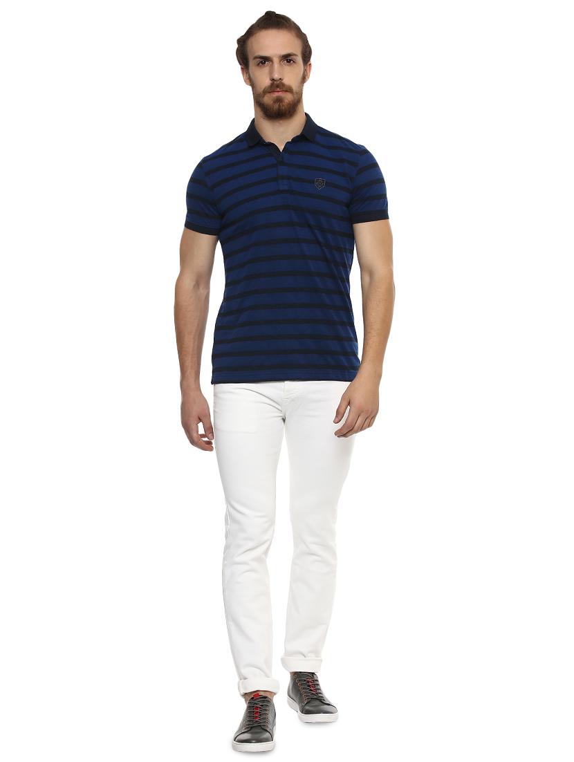blue striped polo t-shirt - 16165182 - Zoom Image - 4