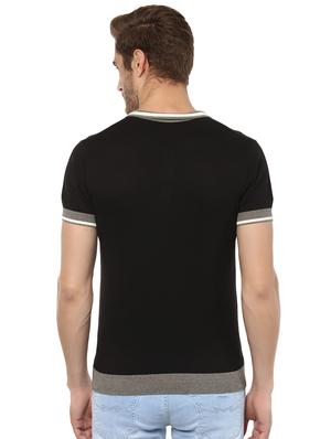 black solid polo t-shirt - 16165184 - Standard Image - 3