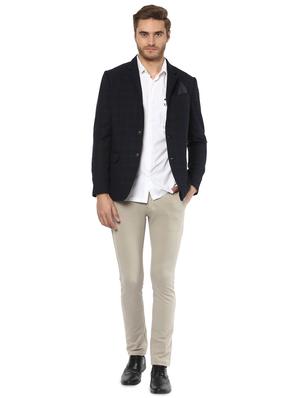 blue polyester single breasted casual blazer - 16165197 - Standard Image - 4