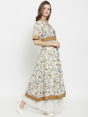 printed a-line kurta - 16165428 - Standard Image - 2