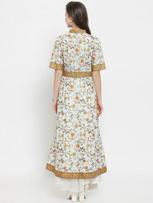 printed a-line kurta - 16165428 - Standard Image - 3