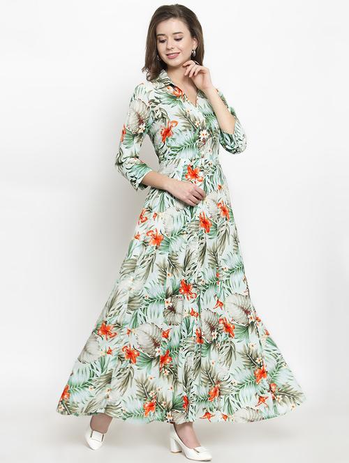 floral flared dress - 16165436 - Standard Image - 1