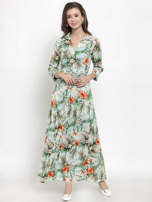 floral flared dress - 16165436 - Standard Image - 2