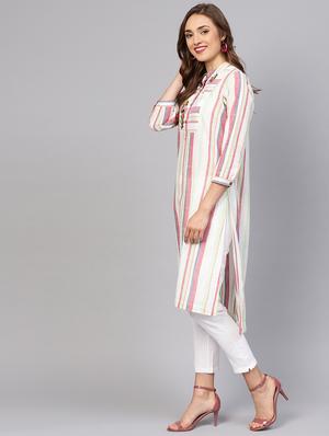 striped kurta pant set - 16165646 - Standard Image - 2