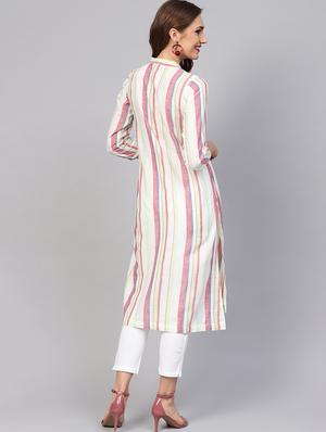 striped kurta pant set - 16165646 - Standard Image - 3