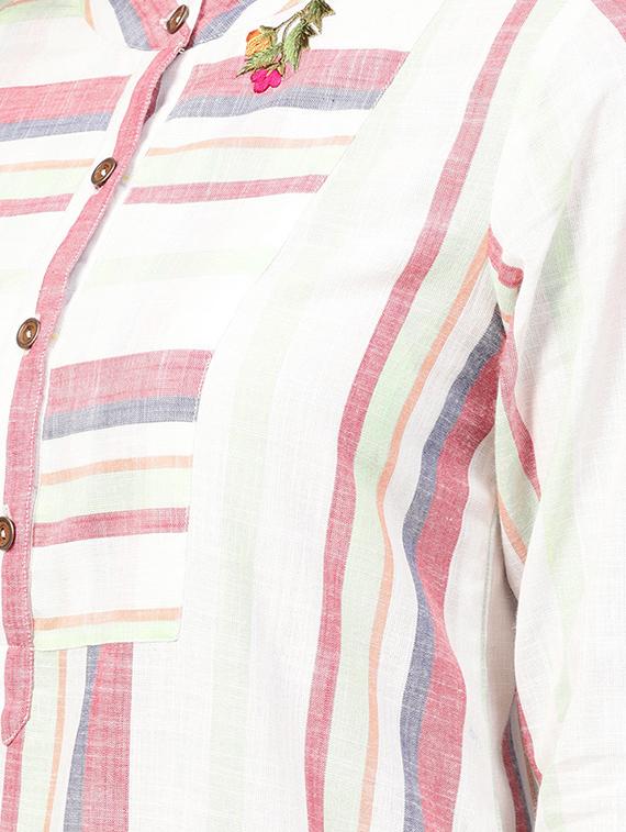 striped kurta pant set - 16165646 - Zoom Image - 5