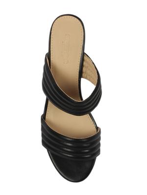 black slip on sandals - 16165826 - Standard Image - 4