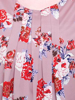 floral pleated blouson top - 16165859 - Standard Image - 5