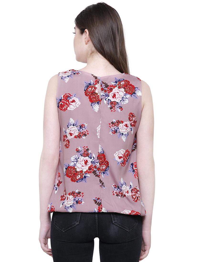 floral pleated blouson top - 16165859 - Zoom Image - 3