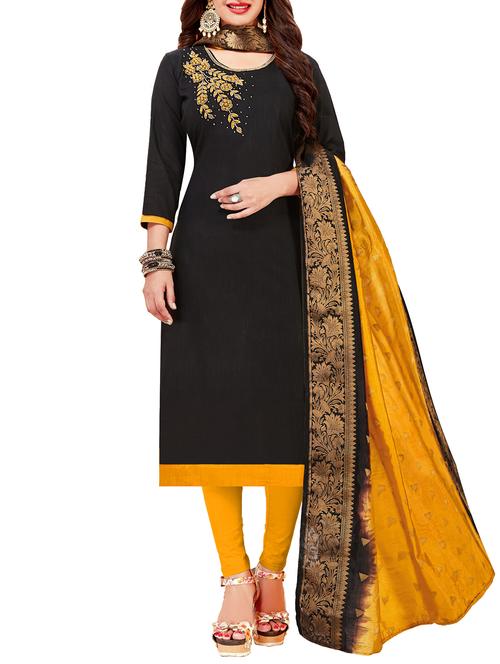 straight churidaar unstitched suit - 16166150 - Very Small Image - 1