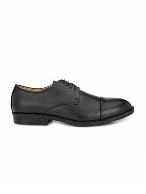 black leatherette lace-up derbys - 16166746 - Standard Image - 2
