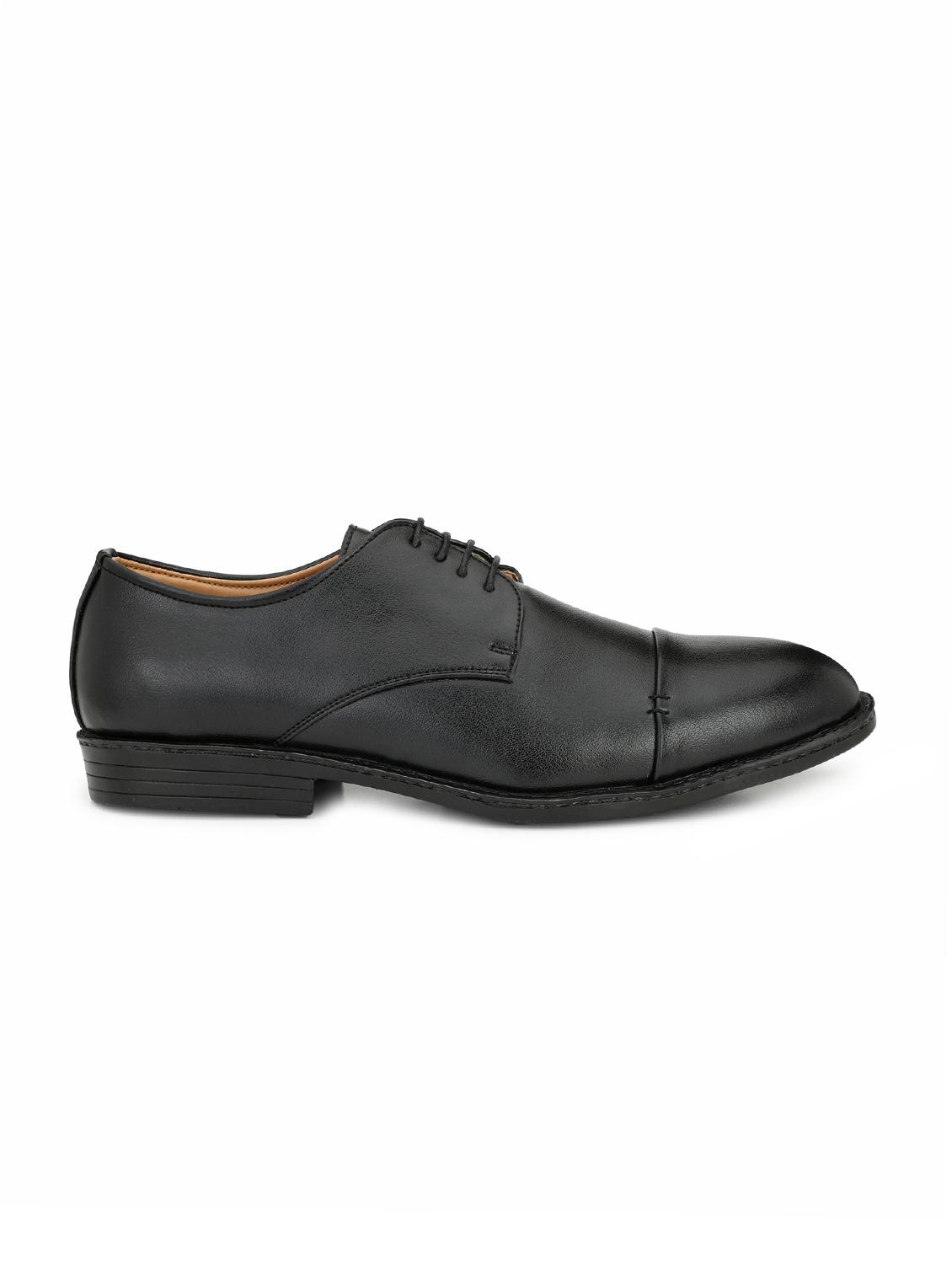 black leatherette lace-up derbys - 16166746 - Zoom Image - 2