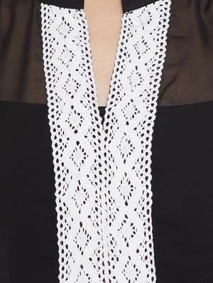 contrast lace detail sheer top - 16166768 - Standard Image - 5