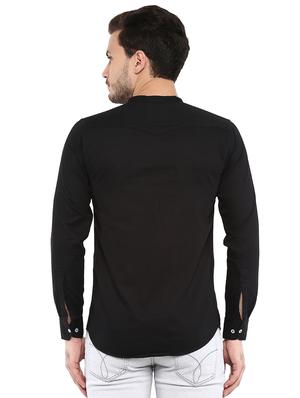 black solid casual shirt - 16167131 - Standard Image - 3